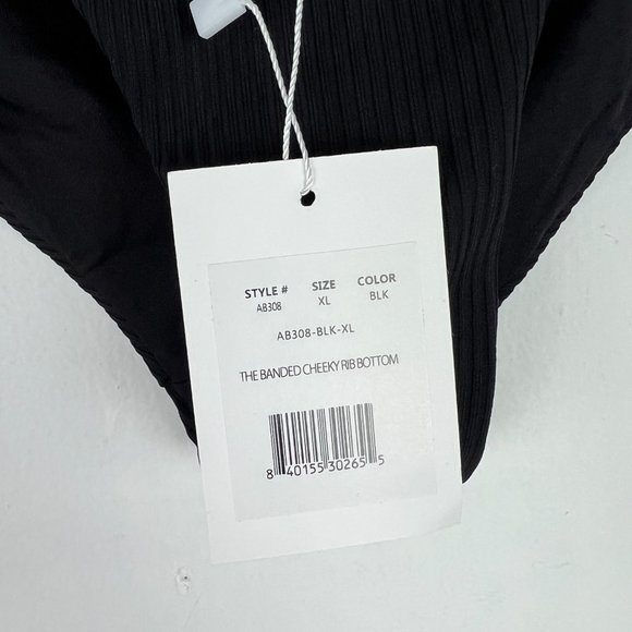 NWT Andie Swim The Banded Cheeky Rib Bottom Bikini Bottoms Black Size XL NEW - Picture 9 of 12